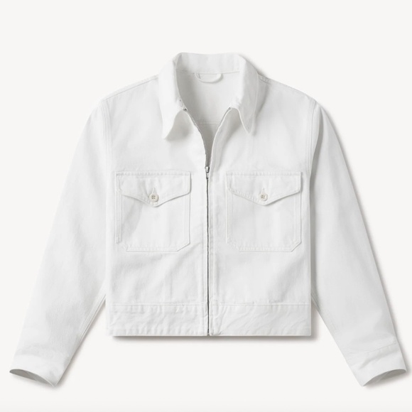 Buck Mason Rider Jacket - White Denim Jacket - Size Large - Picture 1 of 9